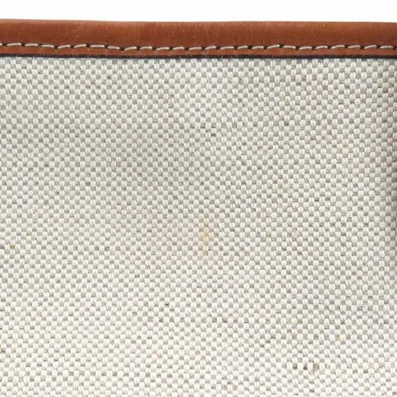 Auth Salvatore Ferragamo Gancini Handbag Off White/Brown Canvas/Leather - Picture 10 of 16
